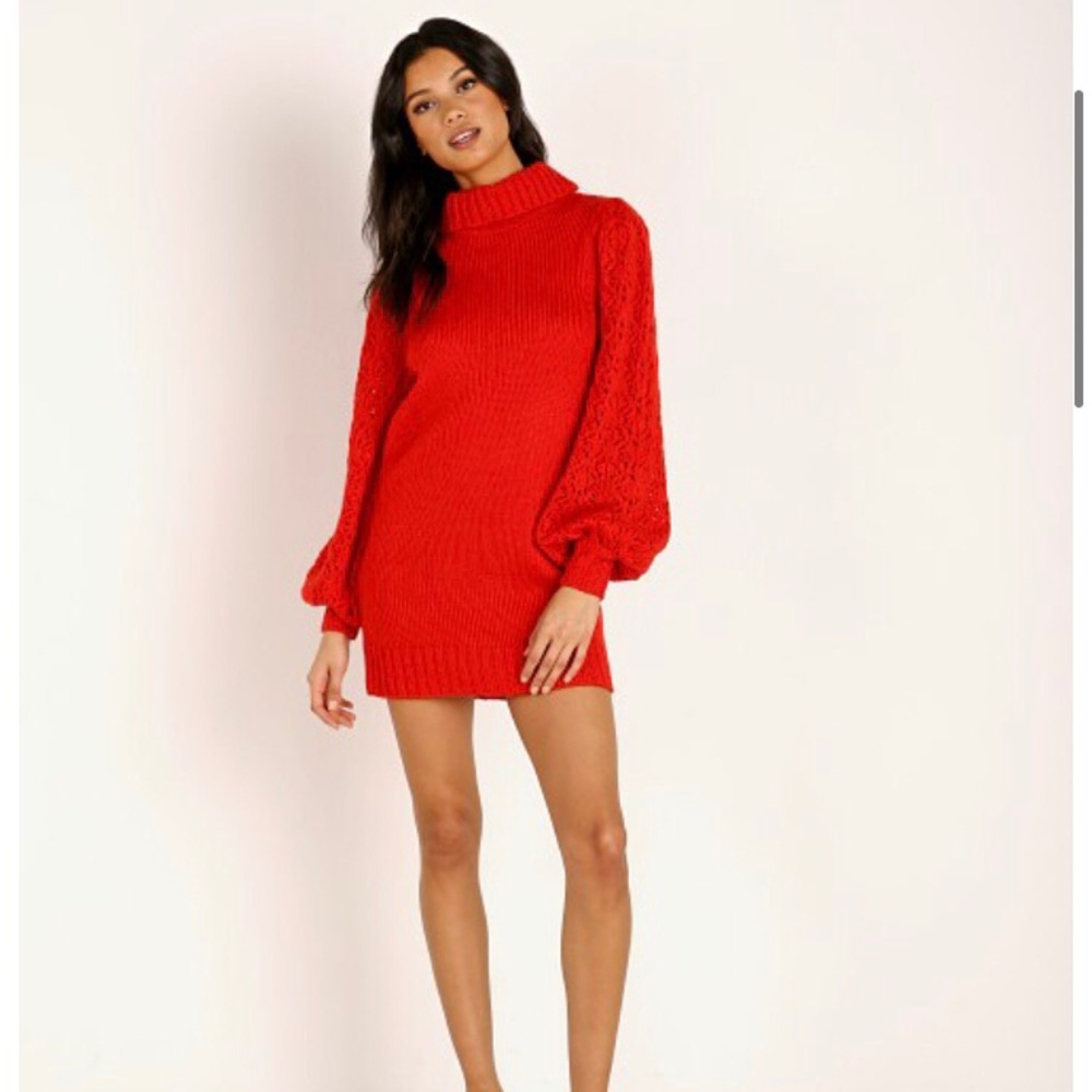 For Love And Lemons Red Long Sleeve Dress